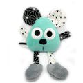 Doudou ours turquoise noir