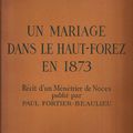 Un mariage dans le Haut-Forez en 1873