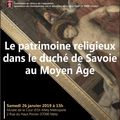 Conférence samedi 26 janvier à 15h : le patrimoine religieux du duché de Savoie