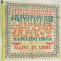 Marquoir de Madeleine Thuïa, 1920, à 10-11 ans et autres souvenirs de couture.