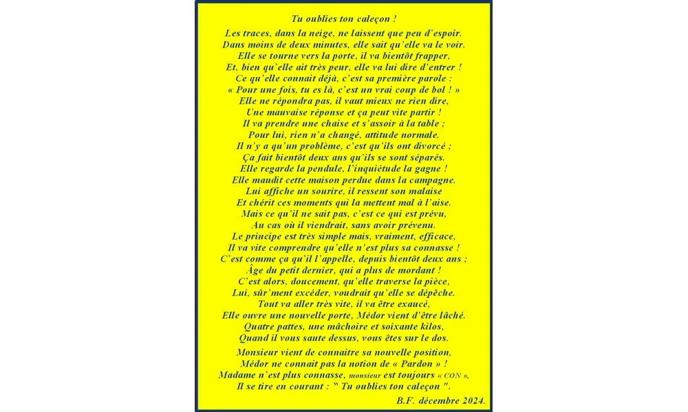 Tu oublies ton caleçon