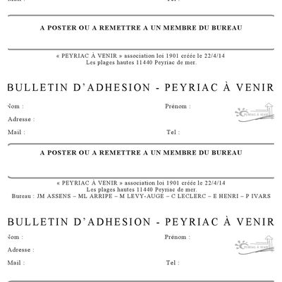 Bulletin adhésion