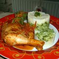 cuisse de poulet papikra et son écrasé legumes (dukan)