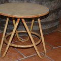 Table basse en rotin vintage