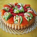 Tarte renversée salée : à la truite fumée et crudités