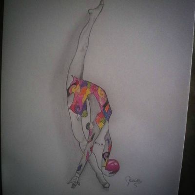 dessin gymnaste rythmique ballon