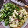 Socca et tagliatelles de courgette