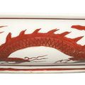 An iron-red painted ‘dragon’ dish, mark and period of Jiajing