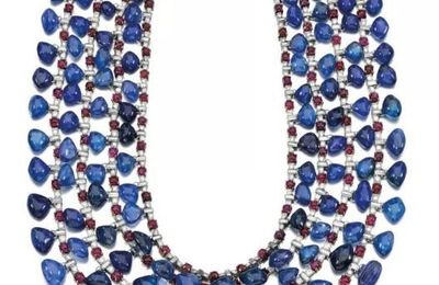 Sapphire, ruby and diamond necklace, Bulgari, 1950s