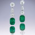 Rare Emerald and Diamond Earrings