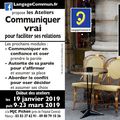 • Ateliers Communiquer vrai pour faciliter ses relations - LangageCommun janvier à juin 2019: