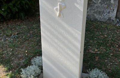 Une stèle à la mémoire d'Arthur Plasschaert à Sérigny