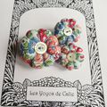 ♥ ELEA ♥ Broche textile 3 fleurs potirons