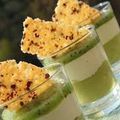 MOUSSE D' ASPERGES SUR LIT D' AVOCAT .