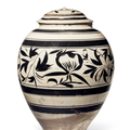 A rare large painted Cizhou ovoid jar and a cover, Northern Song-Yuan dynasty (960-1368)