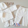 TUTO tricot bb FACILE et PREMA BOUTIQUE bebe modele layette bébé et patron a tricoter Explications brassière, bonnet, chaussons et Reborn