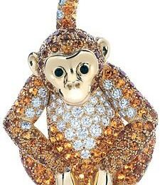 Tiffany & Co. Gold Diamond Monkey brooch