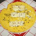 Omelette au fromage de brebis et graines de carvi