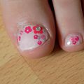 Pédicure fleurs roses / Nail Art