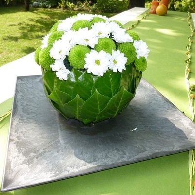 préparation d'une table de buffet