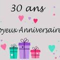 Releverez vous le defis de mes 30 ans!!!