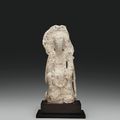 A rare well-carved white marble figure of a pensive bodhisattva, Sui dynasty (AD 581-618)