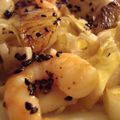 Salade tiède : endives-ananas-crevettes