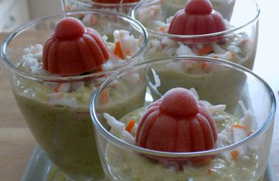 Gaspacho d'asperges au surimi