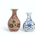 A blue and white bottle vase, Ming dynasty, 15th-16th century 