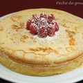 Gâteau de crêpes au citron et son coulis de famboises