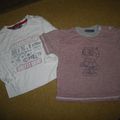 2 tee shirt Les P'tits Babies 12 et 18 mois