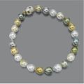 Multi-colored baroque cultured pearl necklace