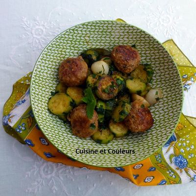 Courgettes & boulettes aux merguez