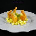 Gambas « pankées » sur salsa de mangue