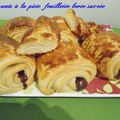 Pains au chocolat à la pâte feuilletée levée sucrée