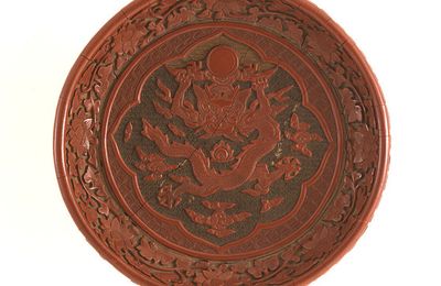 Dish (Pan) with Dragon Raising a Disk, Ming dynasty, probably Wanli period (1573-1620)