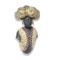 An ebony, pink and purple sapphire and diamond "Moretto" brooch, by Codognato