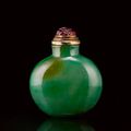 A jadeite snuff bottle, late Qing dynasty