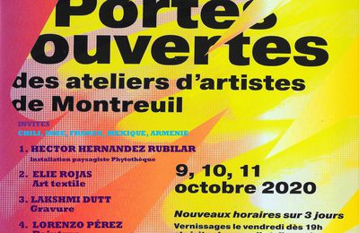 Portes Ouvertes des Ateliers d'Artistes de Montreuil 2020 - 9, 10, 11 octobre 2020