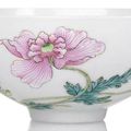 A very fine and rare famille rose 'poppy' bowl, underglaze blue Yongzheng six-charcter mark and period