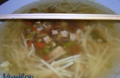 Soupe japonaise au tofu et aux petits légumes