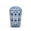 A rare blue and white 'floral' bottle vase, Seal mark and period of Qianlong (1736-1795)