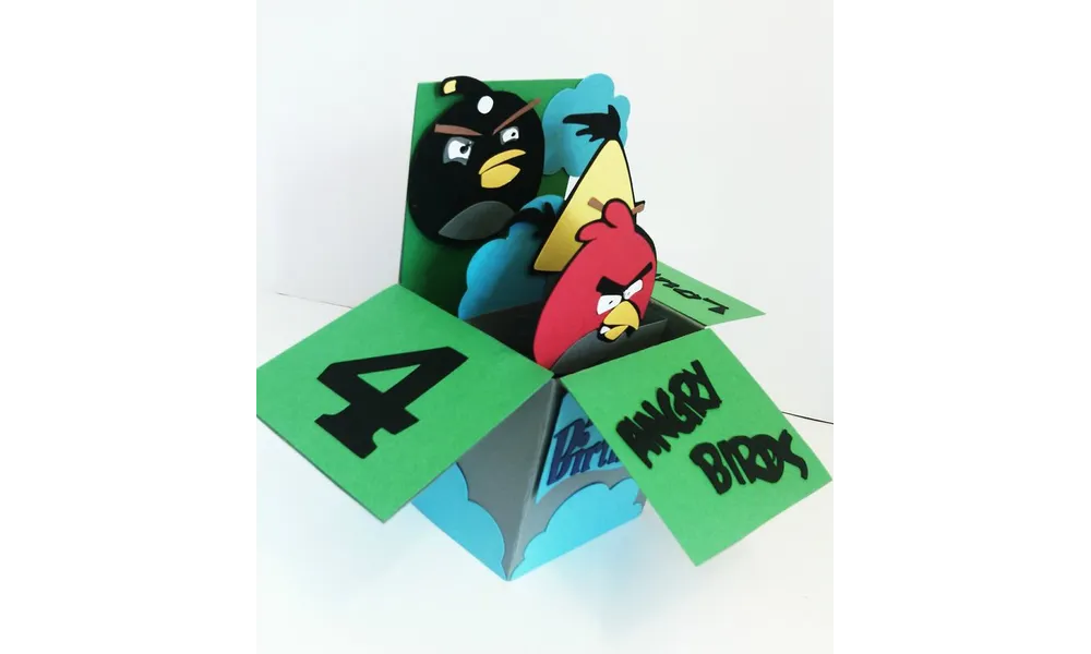 Carte pop-up anniversaire Angry Birds 