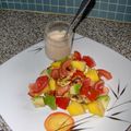 Salade de mangue, avocat et poulet tikka