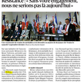 La Résistance: "Sans votre engagement, nous ne serions pas là aujourd'hui"