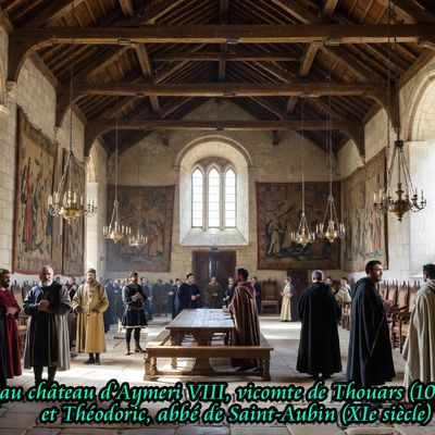 Odalie au château d’Aymeri VIII, vicomte de Thouars (1093 et 1127) et Théodoric, abbé de Saint-Aubin (XIᵉ siècle)