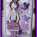 Carte "Joyeux Anniversaire" - Poupette violette