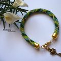 bracelet spirale au crochet vert