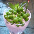 Verrine de concombre mentholé aux deux cosses