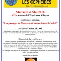 Mercredi 4 Mai à 21h : "Les passages de Mercure et Vénus devant le Soleil"